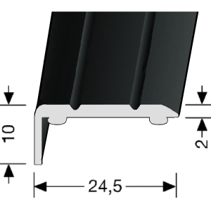 Hoekstrip klein angled small black